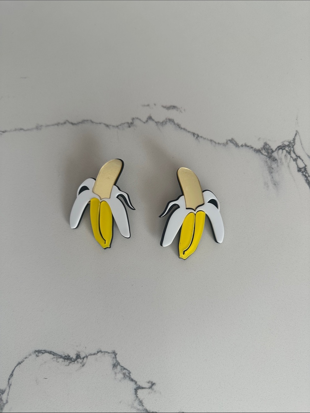 Acrylic Banana Peel Earrings